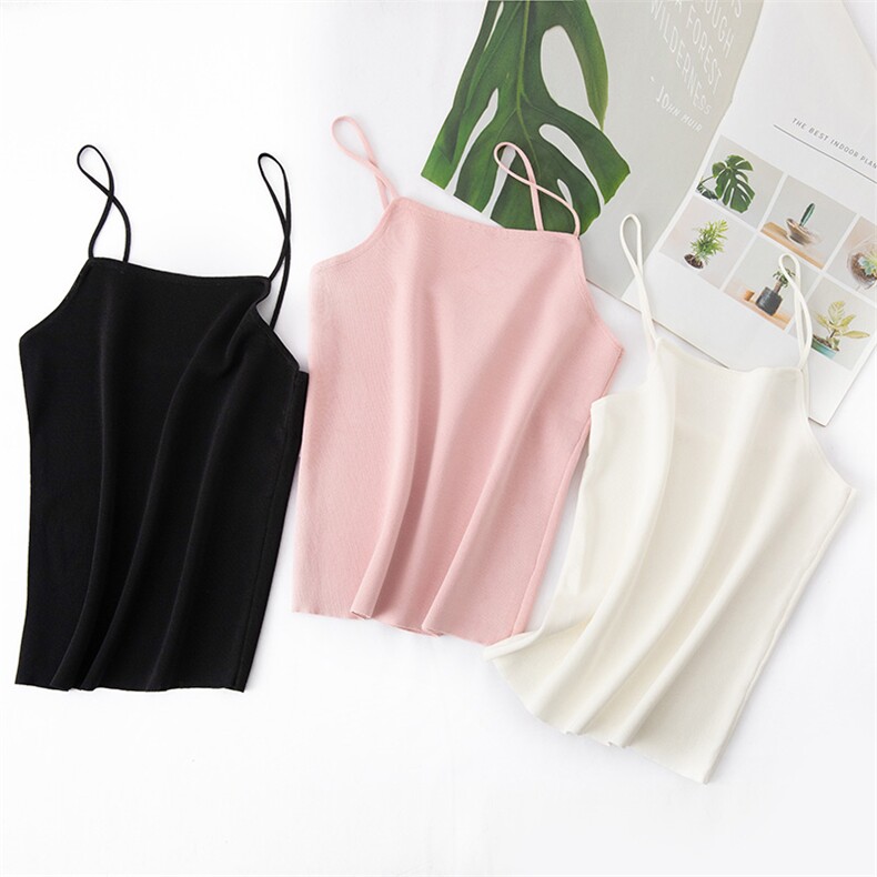 高级时尚百搭内搭纯色吊带，女装T恤，斯尔特羊绒