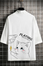 HF59129-P40风汉服男开衫外套七分袖道袍网格挂拍，男装民族服装，电商A040A