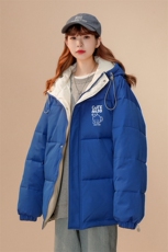 中性风22冬季港风小猫印花连帽面包服棉服宽松棉衣MY152P115控148，男装棉衣，A247A