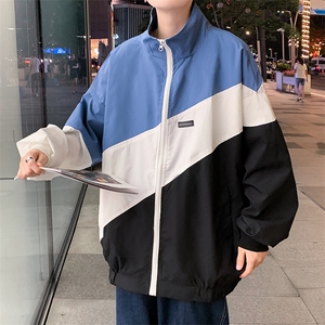 撞色外套男春秋韩版潮流百搭宽松夹克休闲外穿立领上衣 W1194-P50图片