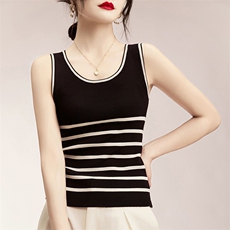夏天休闲简约百搭条纹吊带女款，女装背心吊带，挚尚羊绒