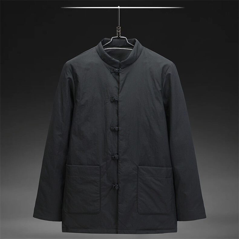 男中年风唐装90绒羽绒服唐装复古盘扣新中式羽绒服外套图片