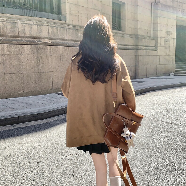美拉德格纹拼接咖色外套女春秋2025新款甜美减龄穿搭大衣流行爆款,女装短外套,2B237