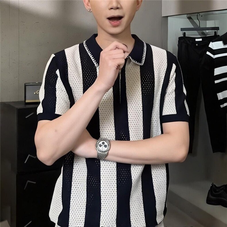 夏季新款欧洲站顶奢时尚POLO衫男士短袖半拉链上衣半袖T3911,男装T恤,星座1116A（原606A-3）