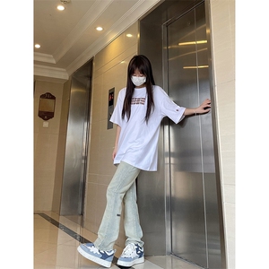 B221 美式ins高街小众刺绣字母修身小脚牛仔裤 LK23036-P60 控78图片