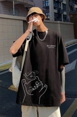 DX17133-P20纯棉短袖t恤男大码半袖打底衫宽松体恤衫港风，男装T恤，电商A040