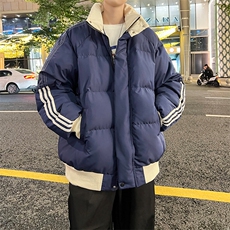 8XL-M三道杠韩系拼接立领加厚棉服三条杠棉衣面包服外套MY1706P98，男装棉衣，电商D206-1