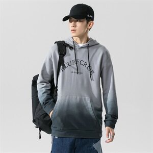 2021春秋季新款男士套头连帽卫衣韩版潮流渐变外套上衣服DF73T图片