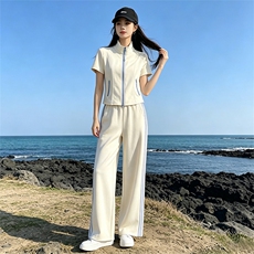 米白色上衣+米白色裤子（套装）
