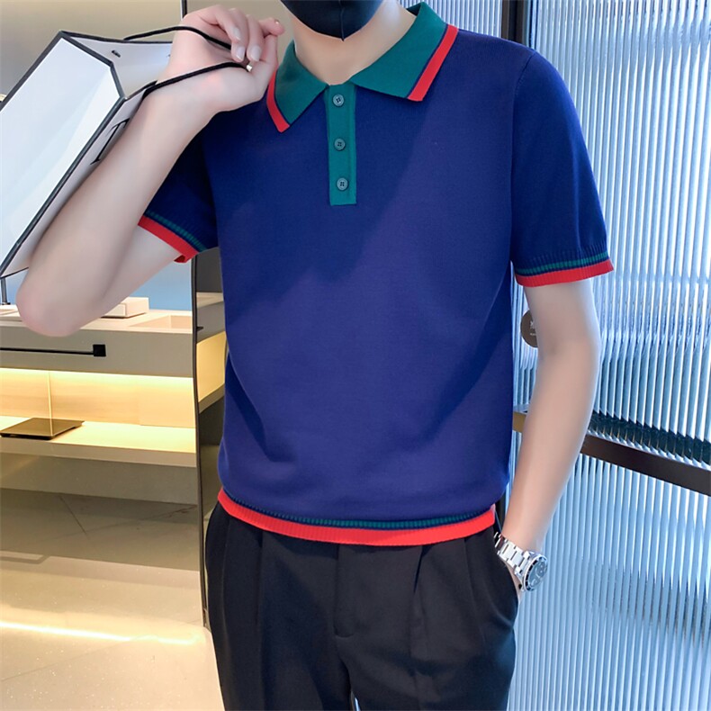 数据款主推POLO衫夏季百搭休闲时尚男士翻领针织衫短袖A409-1,男装Polo衫,电商A409-1