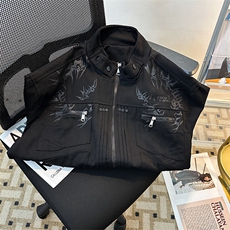 美式机车棒球服外套男秋季新款工装休闲宽松情侣夹克JK08548-P90，男装夹克，星座308B-1