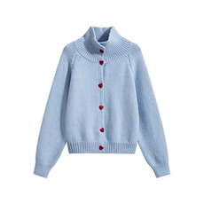 2025年秋季针织常规款通勤开衫时尚百搭通勤高领，女装针织衫/毛衣，朝辰羊绒