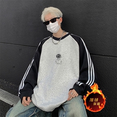 抖音得物供货提供视频秋冬重磅美式宽松织带圆领卫衣0767，男装卫衣，电商A486