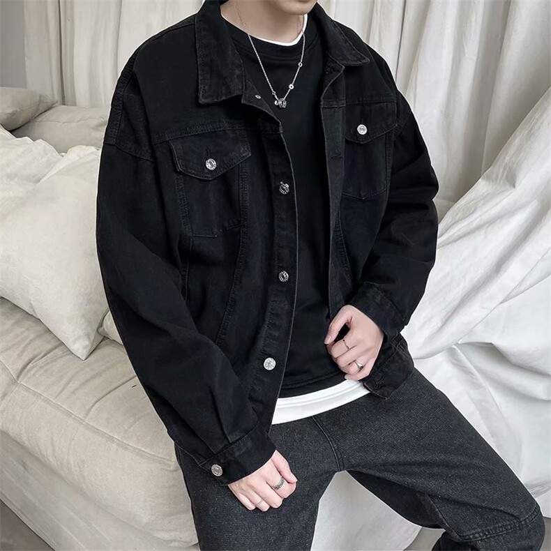 外套男潮ins秋季牛仔外套男帅气潮流宽松中性夹克上衣服JK094-p60，男装工装外套，星座1008-2