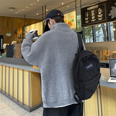 秋冬男士商务重磅开衫双拉链立领毛衣男日系简约宽松百搭9022，男装针织衫/毛衣，星座1107