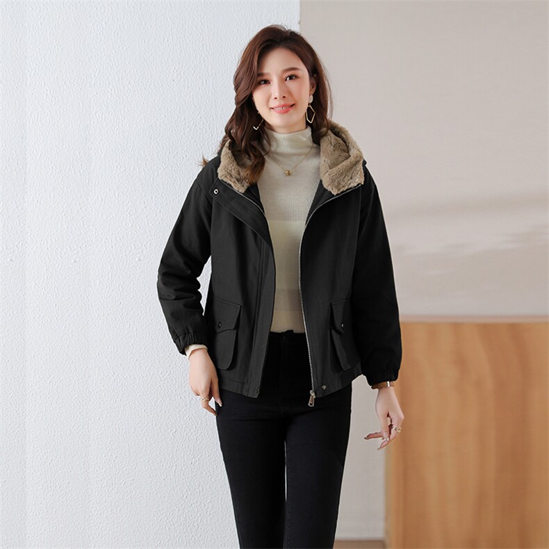 2023新款断款小棉袄派克服加绒加厚754-1款,女装棉衣/棉服,秋牧寒烟
