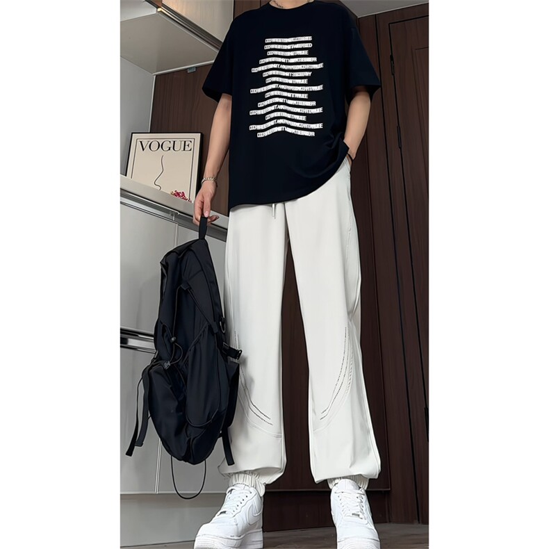 量大优 供视频 激光打孔速干冰丝束脚裤男 CP67-特p30图片