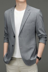 西服休闲西装男外套春秋季单西薄款2023新款时尚百搭中年爸爸外套图片