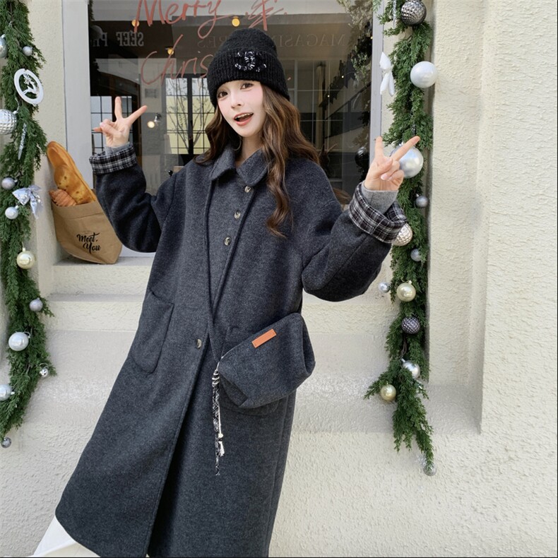 新款主推内胆90绒羽绒毛呢外套2687-P275-K408,女装短外套,2C129