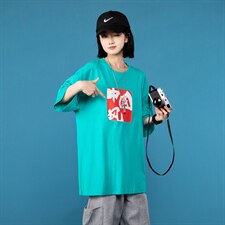 夏季风印花中性风三色宽松T恤A071-5508-P25（控38），男装T恤，电商A071
