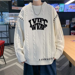 刺绣情侣针织衫港风潮牌ins设计感毛衣秋冬季宽松男外套609 P45图片