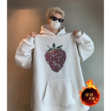 抖音得物供货提供视频秋冬重磅美式宽松织带连帽卫衣0437，男装卫衣，电商A486