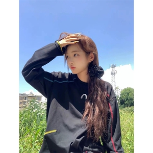 美式高街解构工艺速干长袖T恤衫男女款防晒上衣户外运动骑行服潮图片