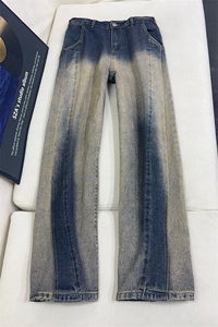 龙叨叨同款 美式ins高街宽松直筒个性牛仔裤 LK25429-特P48控88图片