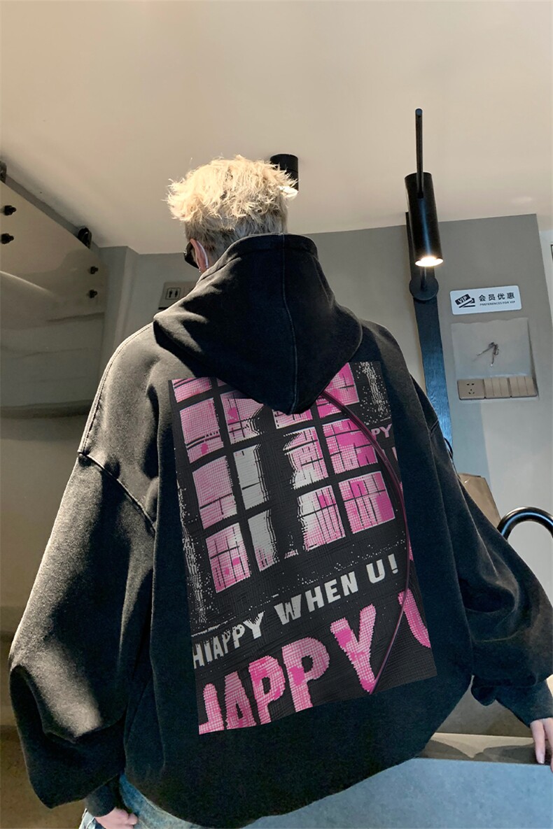 男装加厚卫衣男美式复古宽松连帽卫衣外套XZ514-2-Z2225-P70,男装卫衣,星座514-2(原B239)