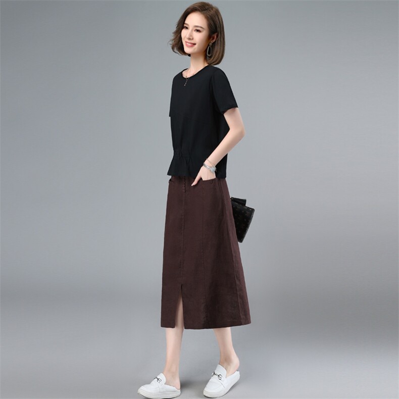 2022年夏季新款连衣裙女中长款韩版时尚套装女休闲两件套装裙子棉,女装套装/套裙,简韵佳