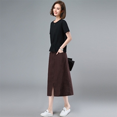 2022年夏季新款连衣裙女中长款韩版时尚套装女休闲两件套装裙子棉，女装套装/套裙，简韵佳