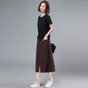 2022年夏季新款连衣裙女中长款韩版时尚套装女休闲两件套装裙子棉图片