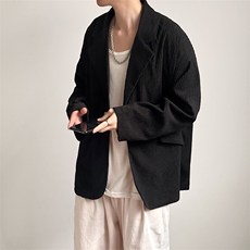 现货-春季新品潮牌设计感西装外套宽松痞帅休闲西服-AZ2430-P95，男装西服套装，电商A351