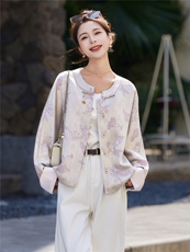 中式2026年春季刺绣宽松休闲短外套，女装短外套，靓衣阁