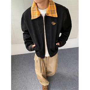 现货得物二开 复古拼接牛仔外套小众工装休闲短款夹克JK1254-P85图片