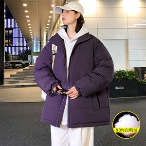2023冬上新学生加绒加厚上衣中性风纯色羽绒服外套男女 8351-P160图片