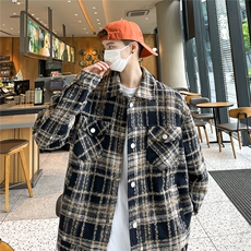 夹克潮流青春时尚潮流格子衬衫外套休闲百搭外套J741P--58，男装夹克，电商A128
