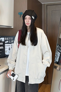 港风大码美式潮牌男女情侣款圆领夹克外套 XZ213-JKMM02-P75控98图片