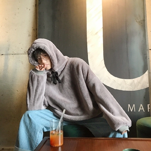 秋冬新款加绒卫衣男士仿貂毛毛绒棉衣外套A158-703-P110图片