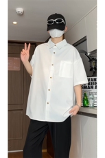 夏季新款短袖衬条纹衫拼接设计感休闲个性衬衣DC2233-特价P30，男装衬衫，电商A007