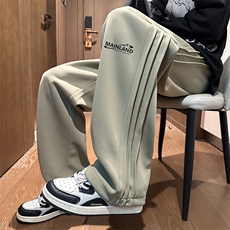 直播抖音侧拼三条杠宽松男裤休闲卫裤C408K9506P40，男装休闲裤，电商C408(原B339-1)