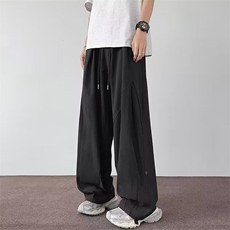 日系复古休闲裤男女生学院风简约宽松直筒阔腿裤工装裤子A886/P52，男装休闲裤，星座506