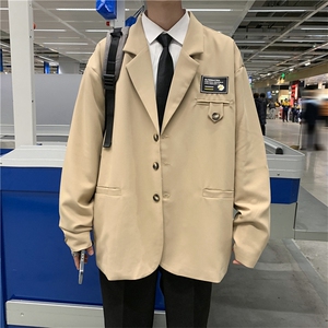 新款百搭西服上衣港风青年男潮流三粒单排扣慵懒ins W1077-P48图片