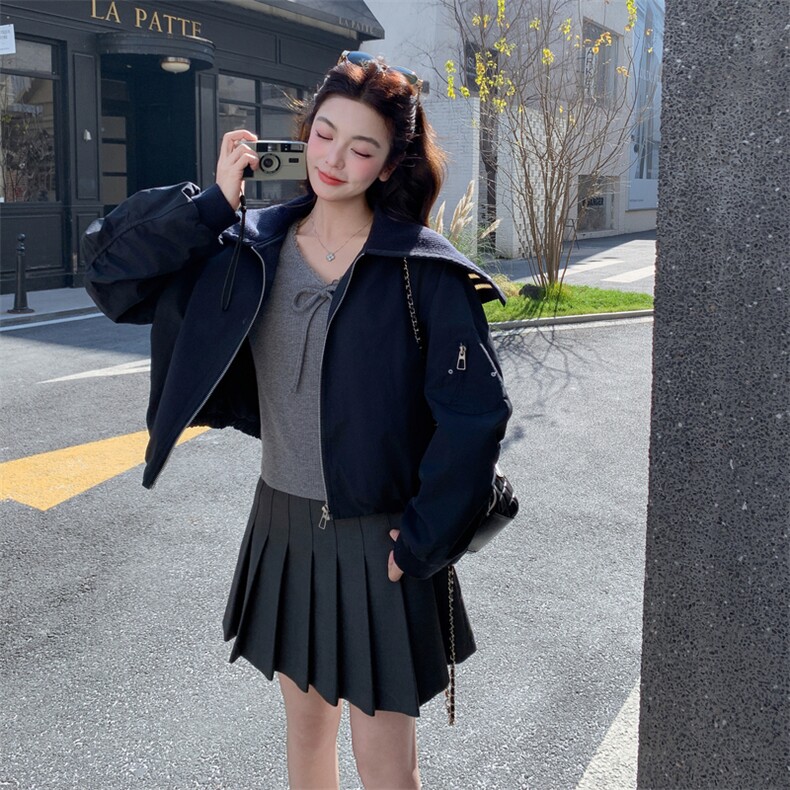 新款春装休闲拼接外套2C098-2607P155K248,女装短外套,2C098