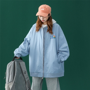 春装衔接新款 流行炸街时尚印花宽松夹克棒球服外套 G05 P55控78图片