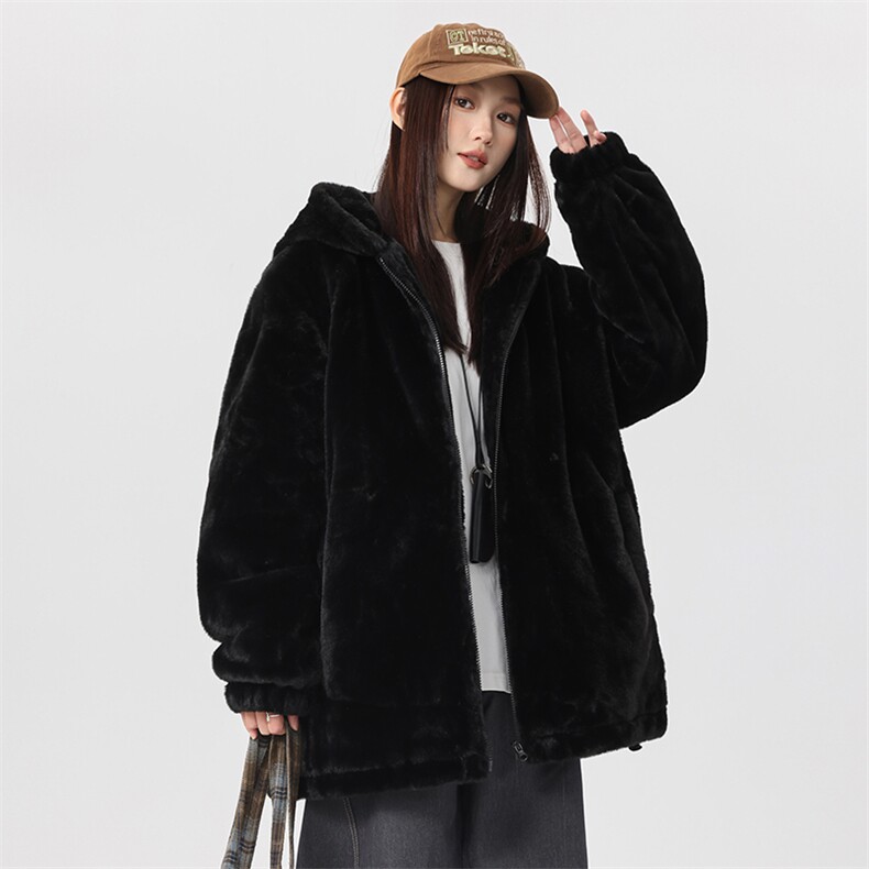 仿兔毛连帽外套女D2661-TP70138可二开冬季港风棉服棉衣男，男装棉衣，电商A102