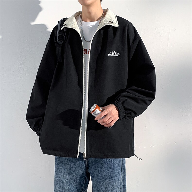 无影墙学院风双面穿宽松立领抽绳夹克外套A436-837-P6298，男装夹克，电商A436