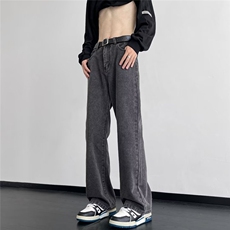 牛仔裤男韩版潮流直筒高街帅气2023秋冬季新款ins长裤RK1038-P43，男装牛仔裤，星座412-3