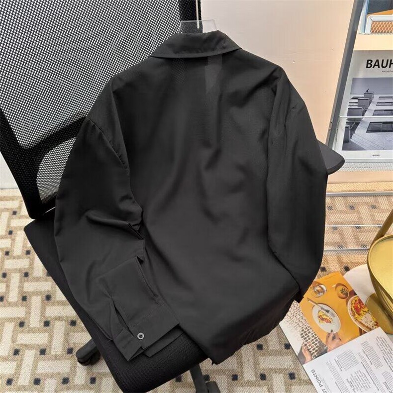 W380-P45春季新款高街双拉链衬衫长袖上衣,男装衬衫,星座911-1