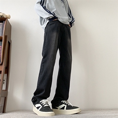 现货主推款加大码纯色直筒牛仔裤男XZ-310A-2BK305P50控78，男装牛仔裤，星座310A-2